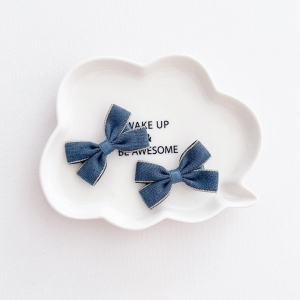 Girl Hair Clip Bow Denim Pair (GHP6234)